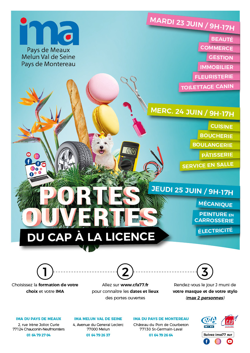 PORTES OUVERTES : Rendez-vous les 23,24 et 25 juin !