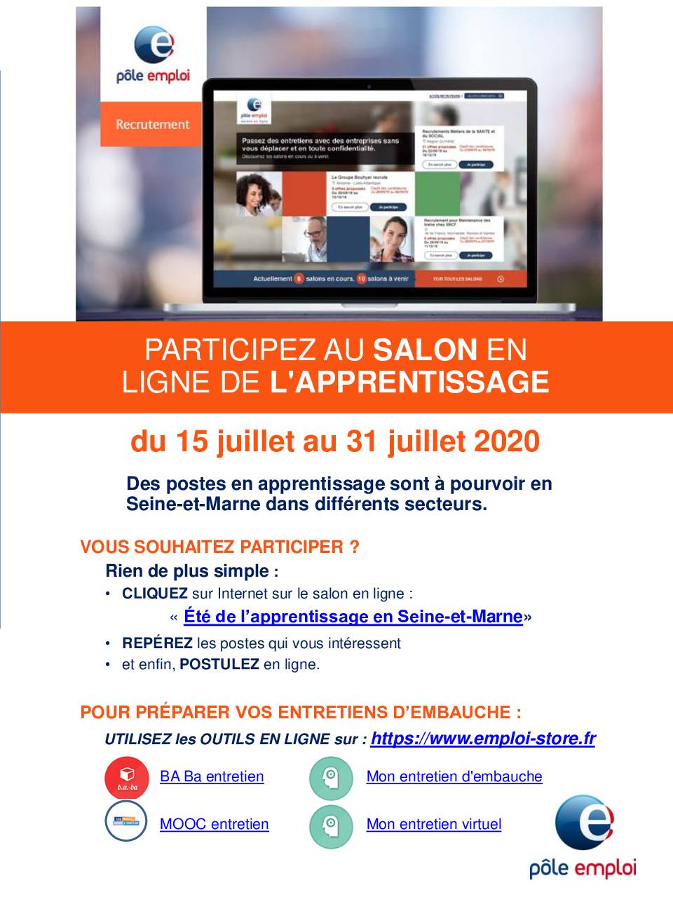 Salon virtuel « l’été de l’apprentissage en Seine-et-Marne »